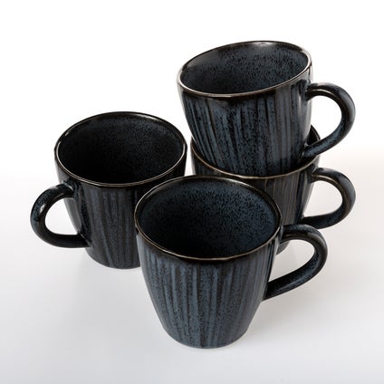 Dahlia Mug Set - 4pc - Black