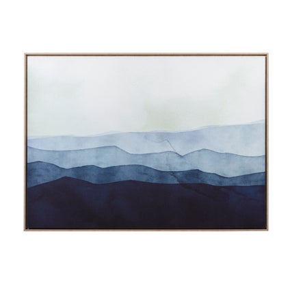 Hills Of Blue Framed Canvas