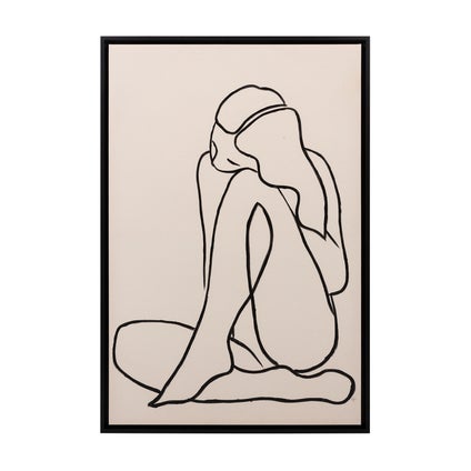 Sketch Nude Framed Canvas